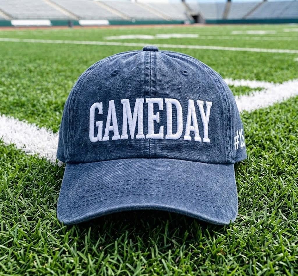 Custom Gameday Embroidered Hat, Sports Fan Cap, Baseball Dad Hat, Football Season Apparel, Tailgate Party Gift, Stadium Game Day Accessory