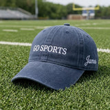 Custom Go Sports Varsity Embroidered Hat, Athletic Fan Cap, Baseball Dad Hat, Stadium Game Piece, Championship Gift, Sports Lover Present