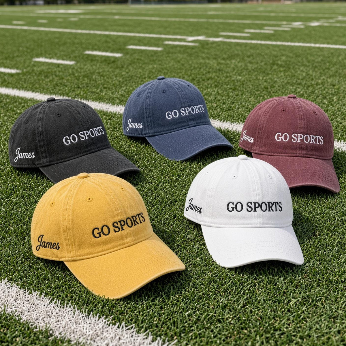 Custom Go Sports Varsity Embroidered Hat, Athletic Fan Cap, Baseball Dad Hat, Stadium Game Piece, Championship Gift, Sports Lover Present