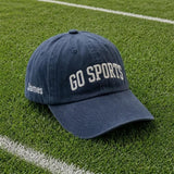 Custom Go Sports Embroidered Hat, Stadium Fan Cap, Vintage Dad Hat, Bleacher Cheer Item, Tailgate Party Present, Match Day Accessory