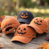 Custom Pumpkin Embroidered Hat, Jack O Lantern Dad Hat, Halloween Baseball Cap, Personalized Name Date Cap, Spooky Fall Season Costume Gift