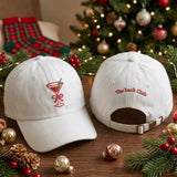 The Bach Club Christmas Martini Embroidered Hat, Holiday Cocktail Bachelorette Party Baseball Cap