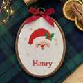 Personalized Santa Christmas Ornament 2026 - Embroidered Santa Claus Keepsake Hoop