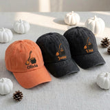 Custom Witch Cauldron Halloween Hat, Personalized Name Embroidered Baseball Cap