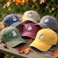 Custom Ghost Dad Hat, Cute Spooky Baseball Cap, Vintage Washed Cotton Fall Hat, Cute Halloween Aesthetic Gift, Cozy Autumn Streetwear