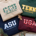 Custom Embroidered College Sweatshirt, Plaid Applique Team Mascot Game Day Crewneck