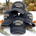 Custom Pumpkin Season Embroidered Hat, Vintage Washed Dad Hat, Personalized Side Name Baseball Cap, Fall Aesthetic Autumn Halloween Gifts