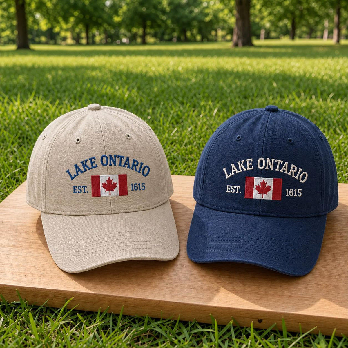 Lake Ontario Canada Flag Embroidered Hat, Vintage Great Lakes Baseball Cap, Travel Gift