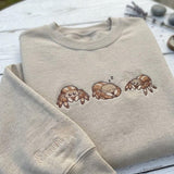 Embroidered Jumping Spider Sweatshirt, Custom Sleeve Name Spider Web Crewneck