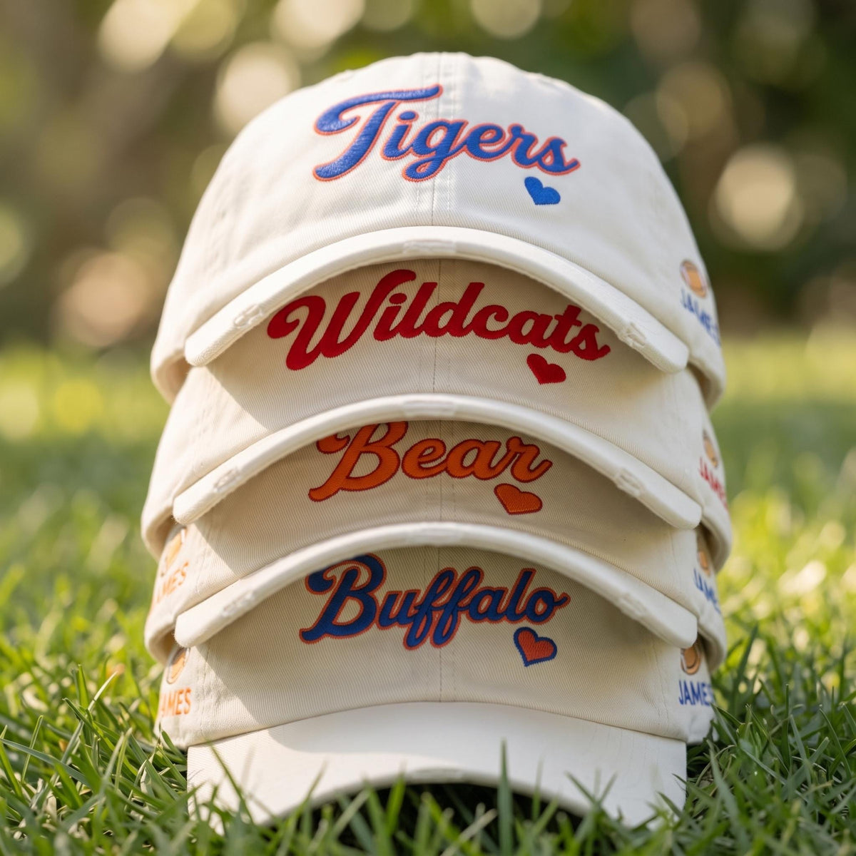 Embroidered Sunglasses Mascot Baseball Cap - Custom Name Washed Cotton Dad Hat