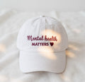 Mental Health Awareness Embroidered Hat, Minimalist Wellness Baseball Cap, Self Care Gift
