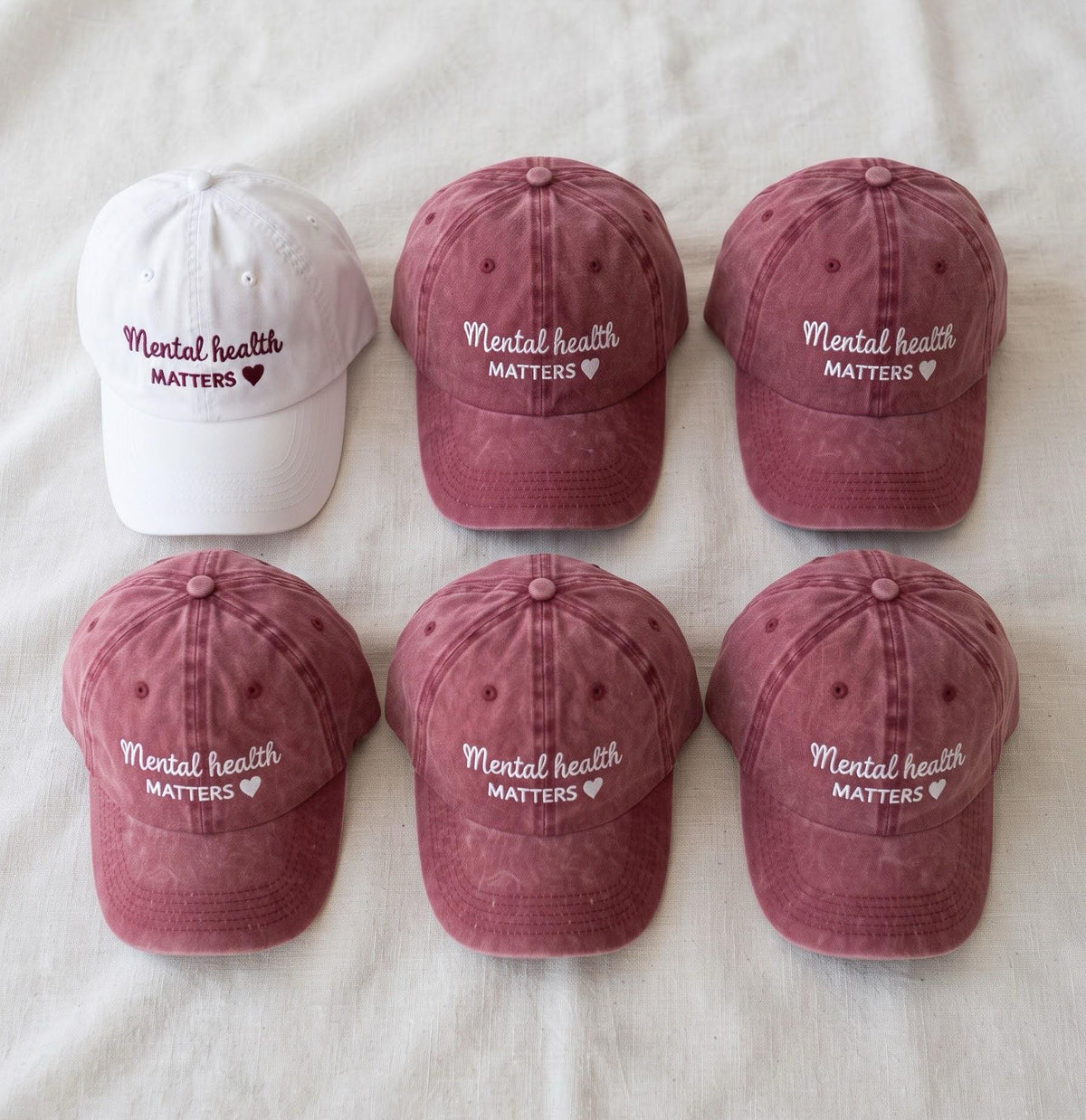 Mental Health Awareness Embroidered Hat, Minimalist Wellness Baseball Cap, Self Care Gift