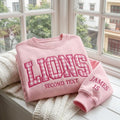 Custom Varsity Gingham Embroidered Sweatshirt, Personalized Applique College Crewneck