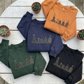Custom Embroidered Cemetery Sweatshirt, Personalized Sleeve Name Goth Crewneck