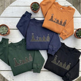 Custom Embroidered Cemetery Sweatshirt, Personalized Sleeve Name Goth Crewneck