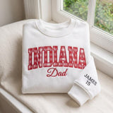 Custom Gingham State Name Embroidered Sweatshirt, Personalized Hometown Mama Crewneck