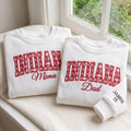 Custom Gingham State Name Embroidered Sweatshirt, Personalized Hometown Mama Crewneck