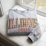 Custom Mascot Applique Embroidered Sweatshirt, Personalized Varsity Letter Crewneck