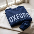 Embroidered Custom University Gingham Sweatshirt, Personalized Applique Varsity Crewneck