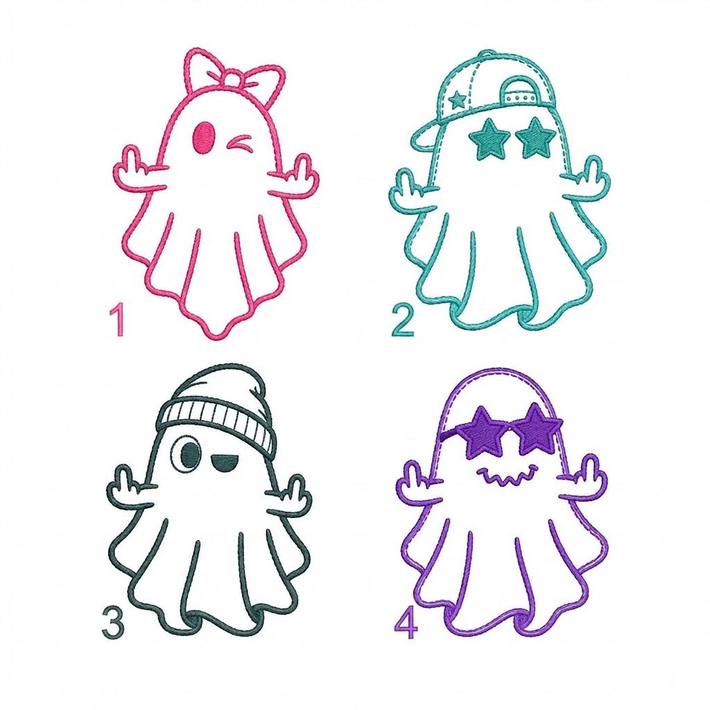 Cute Ghost Halloween Embroidered Hat, Minimalist Spooky Baseball Cap, Autumn Gift