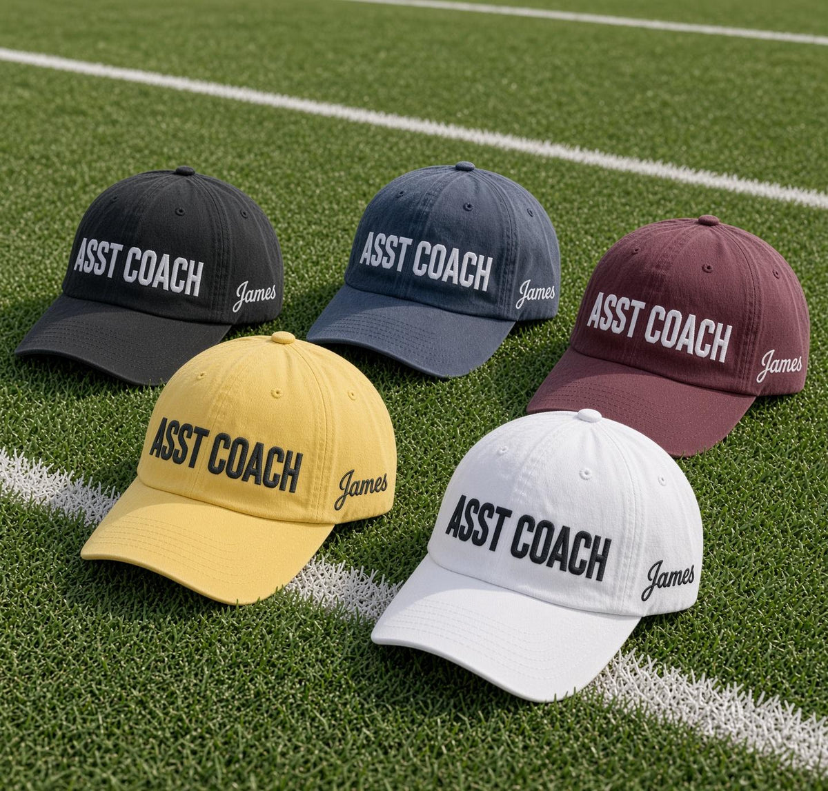 Personalized Sports Team Hat, Asst Coach Embroidered Cap, Custom Baseball Dad Cap, Game Day Headwear, Coach Appreciation Present