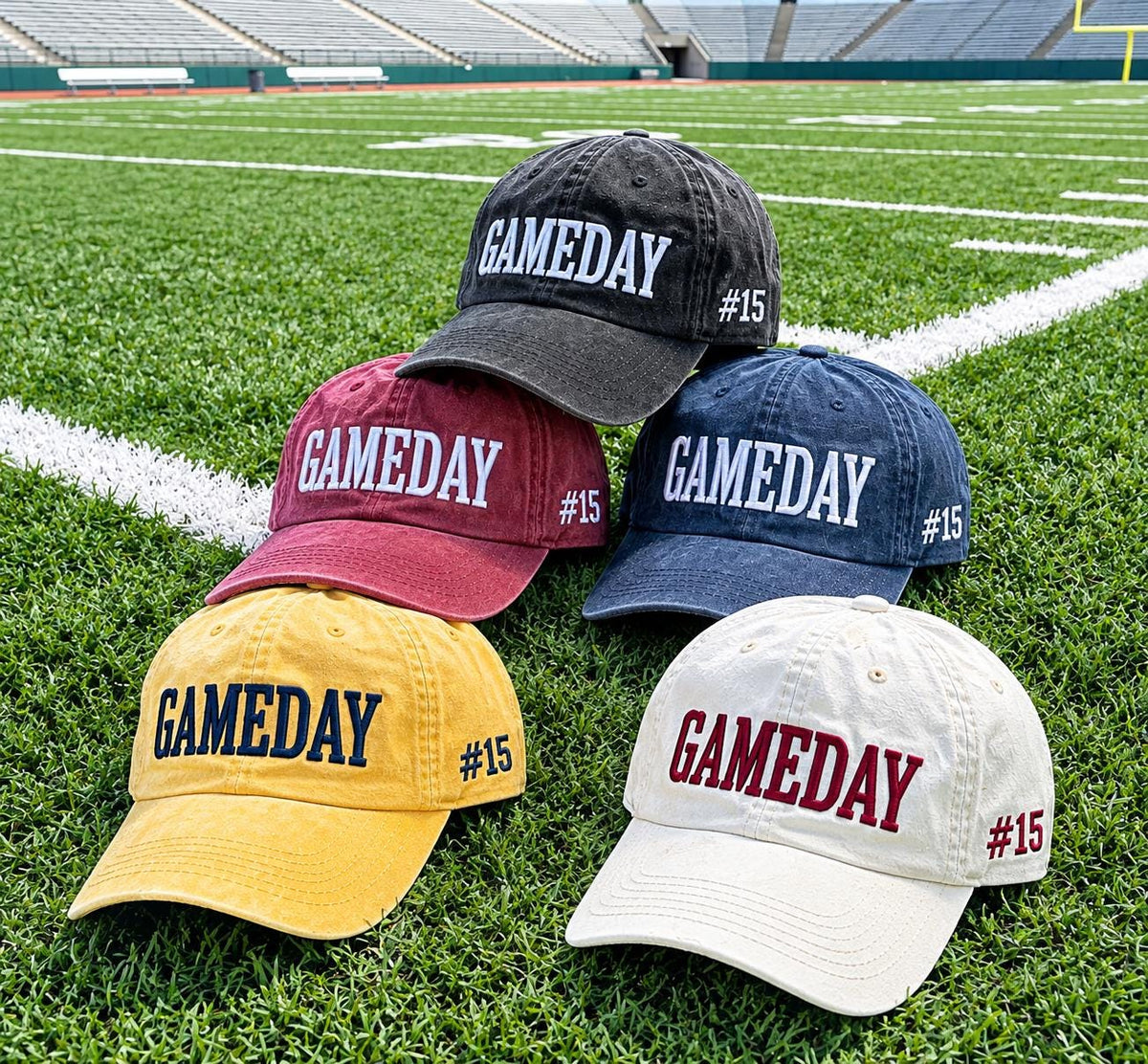 Custom Gameday Embroidered Hat, Sports Fan Cap, Baseball Dad Hat, Football Season Apparel, Tailgate Party Gift, Stadium Game Day Accessory
