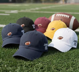 Custom Football Embroidered Hat, Sports Ball Cap, Baseball Dad Hat, Varsity Game Piece, Tailgate Season Gift, Stadium Game Day Accessory