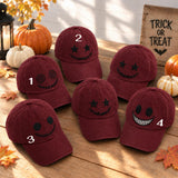 Jack O Lantern Embroidered Hat, Vintage Washed Halloween Pumpkin Dad Hat