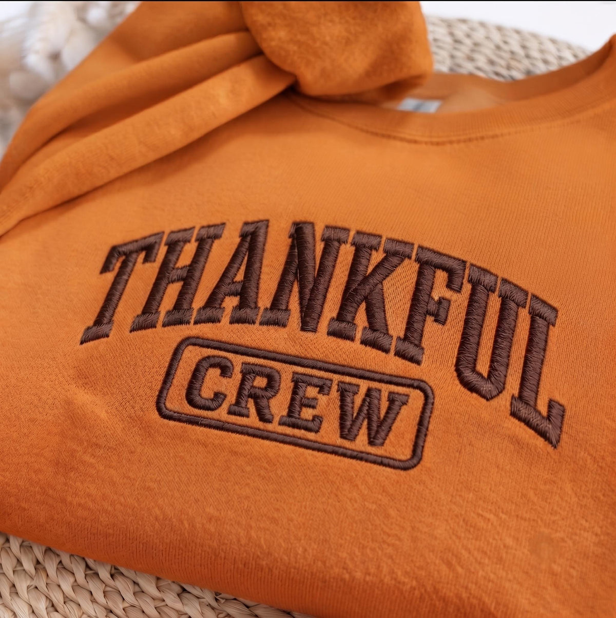 Embroidered Thankful Crew Sweatshirt, Thanksgiving Family Matching Crewneck, Cozy Autumn Holiday Sweater, Festive Fall Gift For Him Her