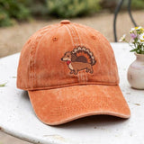 Thanksgiving Dachshund Embroidered Hat, Cute Turkey Wiener Dog Baseball Cap, Dog Mom Fall Gift
