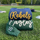 Custom Yarn Embroidered Team Sweatshirt, Game Day Personalized Sports Mom Crewneck
