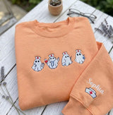 Custom Embroidered Nurse Ghost Sweatshirt, Spooky RN Halloween Crewneck Gift