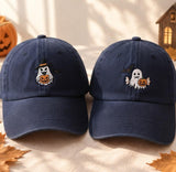Ghost Pumpkin Halloween Embroidered Hat, Cute Spooky Baseball Cap, Fall Party Gift