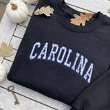 Custom Embroidered State Gingham Sweatshirt, Personalized Hometown Pride Crewneck