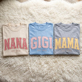 Custom Embroidered Gingham Mama Shirt, Personalized Nana Gigi Est 2026 Shirt, Gingham Applique Grandma T-Shirt, Mothers Day Gift