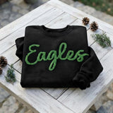 Custom Yarn Embroidered Sweatshirt, Personalized Team Mascot Game Day Crewneck