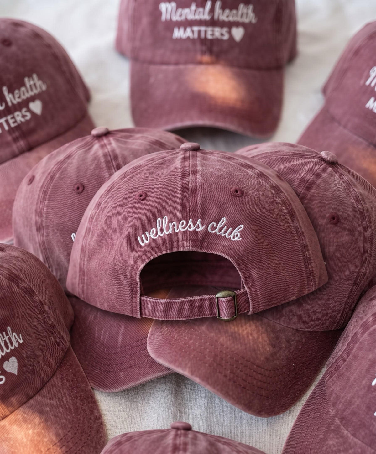 Mental Health Awareness Embroidered Hat, Minimalist Wellness Baseball Cap, Self Care Gift