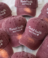 Mental Health Awareness Embroidered Hat, Minimalist Wellness Baseball Cap, Self Care Gift