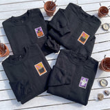 Custom Embroidered Halloween Postage Stamp Sweatshirt, Cute Spooky Fall Crewneck