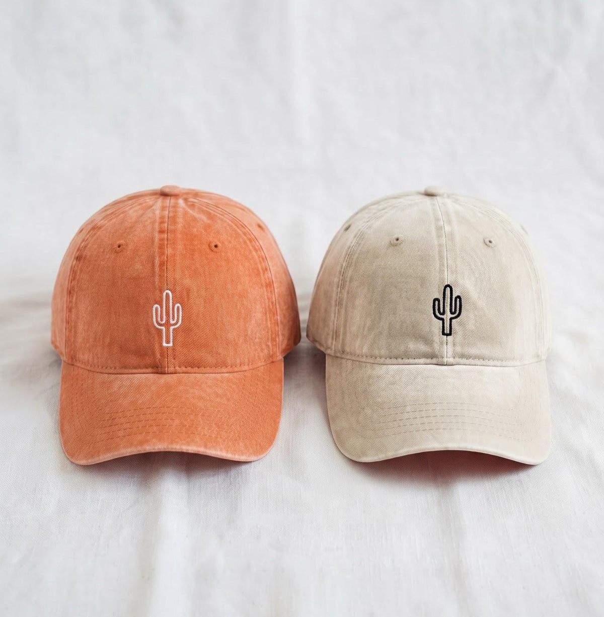 Cactus Embroidered Dad Hat, Minimalist Desert Washed Cotton Baseball Cap, Nature Lover Gift