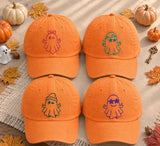 Cute Ghost Halloween Embroidered Hat, Minimalist Spooky Baseball Cap, Autumn Gift