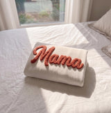 Custom Embroidered Chenille Yarn Mama Sweatshirt, Cute Cursive Mama Mimi Mom Mommy Crewneck, Personalized Mother Gift For Women Mom Grandma