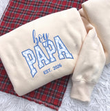 Custom Embroidered Boy Mom Boy Papa Sweatshirt, Gingham Applique Est 2026 Crewneck, New Dad New Mom Gift, Pregnancy Announcement Sweater