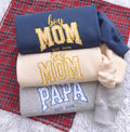 Custom Embroidered Boy Mom Boy Papa Sweatshirt, Gingham Applique Est 2026 Crewneck, New Dad New Mom Gift, Pregnancy Announcement Sweater