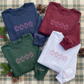 Custom Gingerbread Family Cookie Sweatshirt, Personalized Crewneck with Sleeve Embroidery