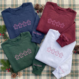 Custom Gingerbread Family Cookie Sweatshirt, Personalized Crewneck with Sleeve Embroidery