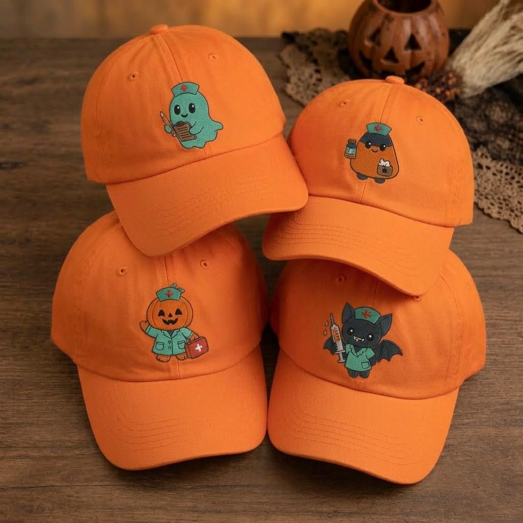 Halloween Nurse Embroidered Hat, Ghost Pumpkin Medical Staff Baseball Cap, Nurse Gift