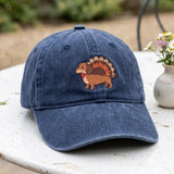 Thanksgiving Dachshund Embroidered Hat, Cute Turkey Wiener Dog Baseball Cap, Dog Mom Fall Gift