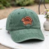 Thanksgiving Dachshund Embroidered Hat, Cute Turkey Wiener Dog Baseball Cap, Dog Mom Fall Gift