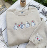 Custom Embroidered Nurse Ghost Sweatshirt, Spooky RN Halloween Crewneck Gift